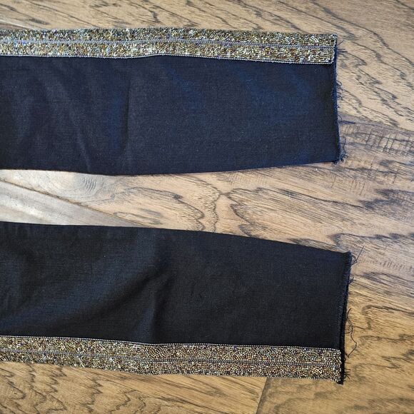 Mother Denim Sz 25 High Waisted Looker Ankle Fray Guilty Flash Beaded MSRP $238 - Picture 10 of 12